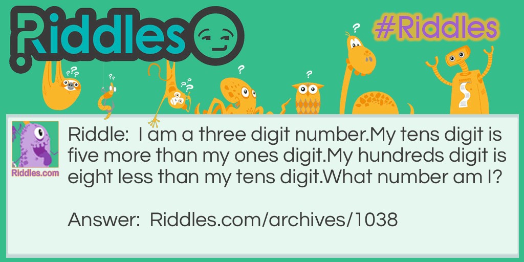 I am a three digit number Riddle Meme.