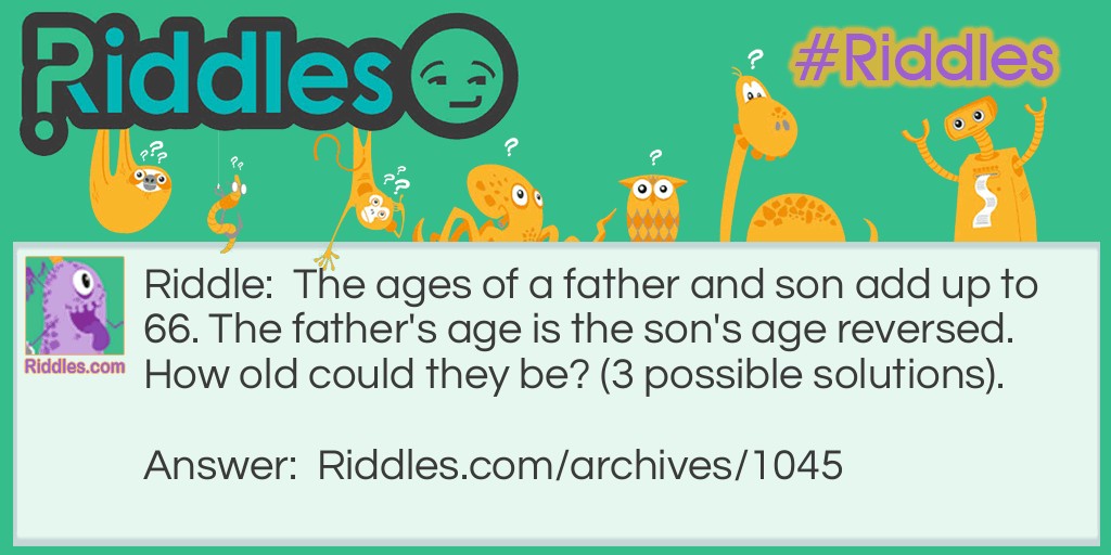 Age of father and son Riddle Meme.