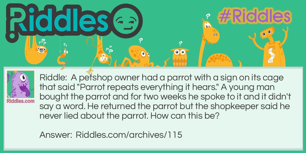 Pet Parrot Riddle Meme.