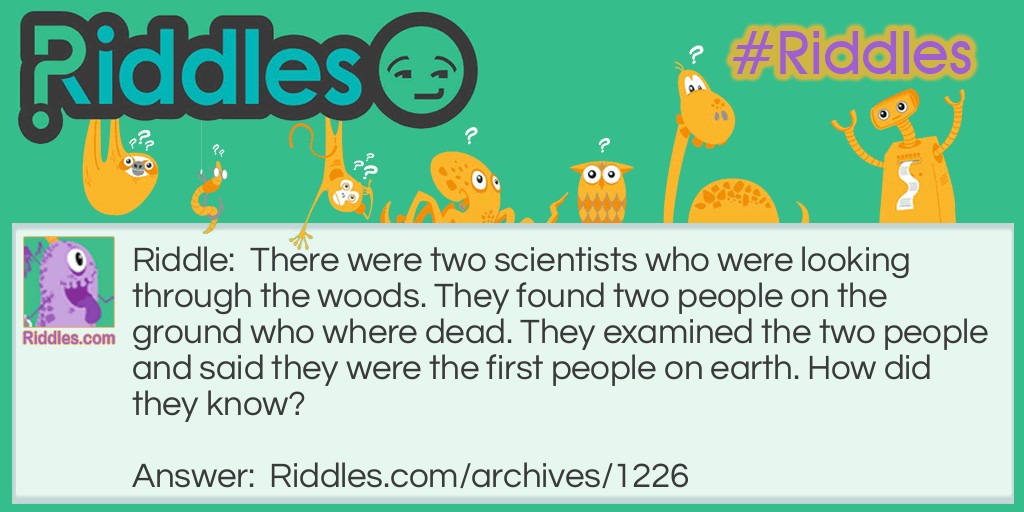 First people on earth Riddle Meme.