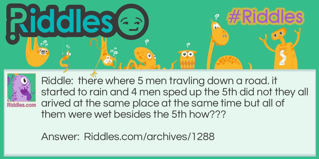 5 men Riddle Meme.