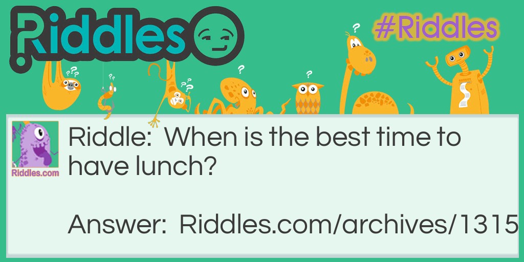 the lunch Riddle Meme.