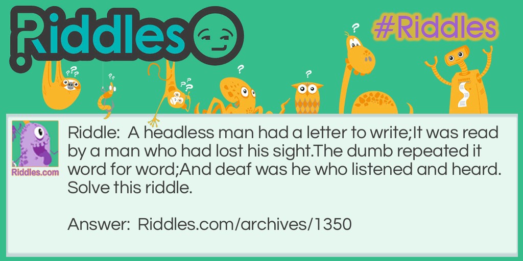 The Headless Man Riddle Meme.
