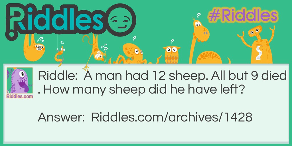 12 Sheep Riddle Meme.