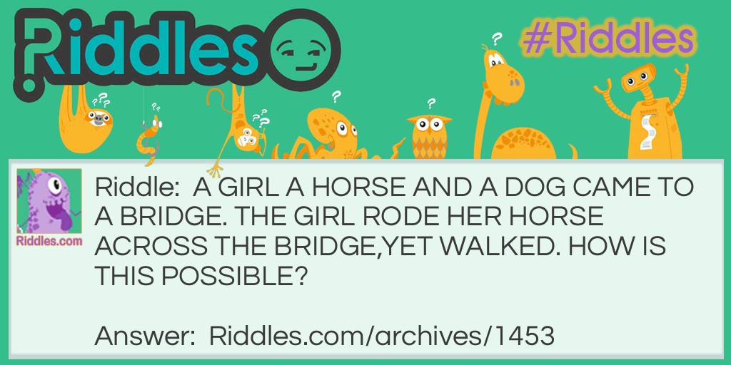 A Girl a Horse and a Dog Riddle Meme.