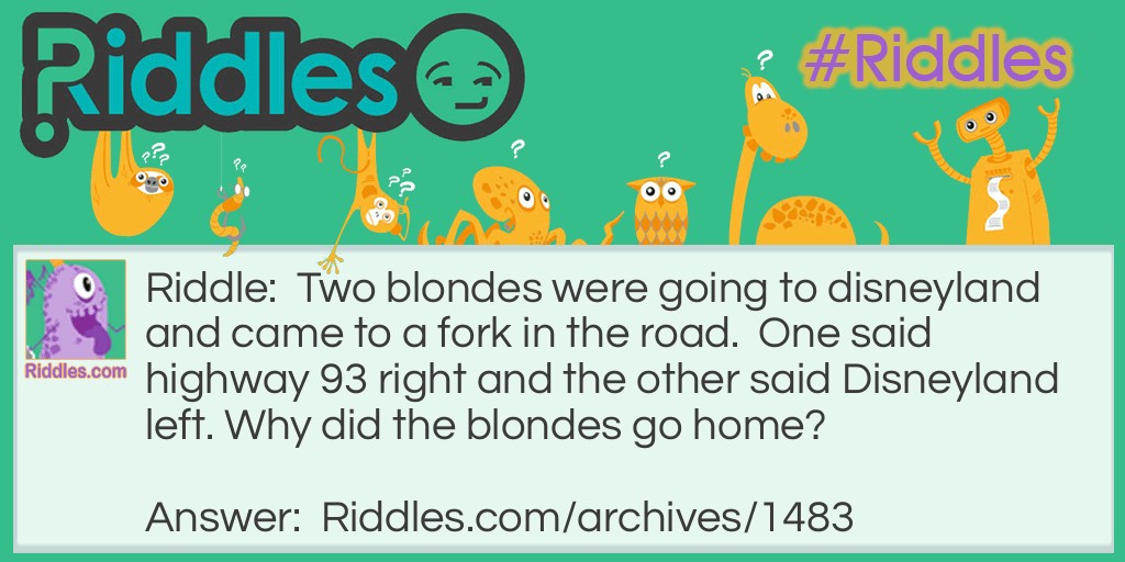 Two Blondes Riddle Meme.