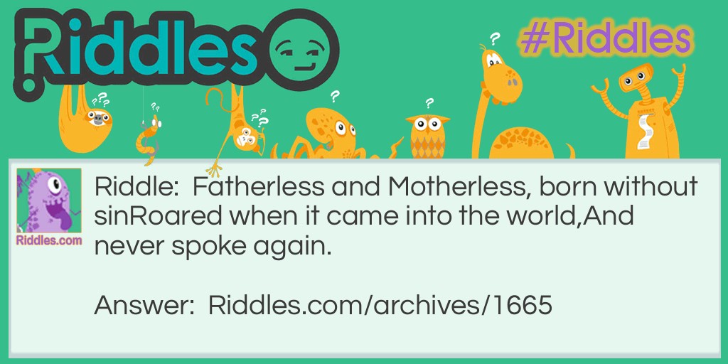 Fatherless and Motherless Riddle Meme.