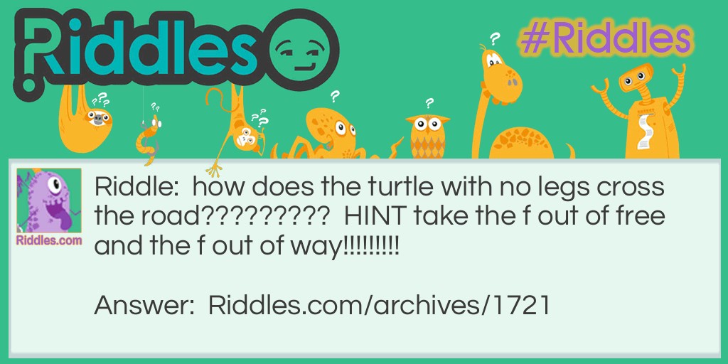 turtle with no legs Riddle Meme.