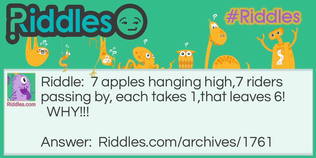 riders and apples Riddle Meme.