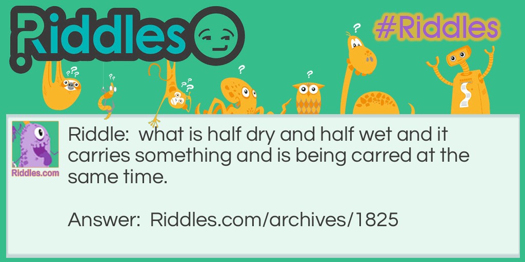 What is half dry and half wet riddle Riddle Meme.