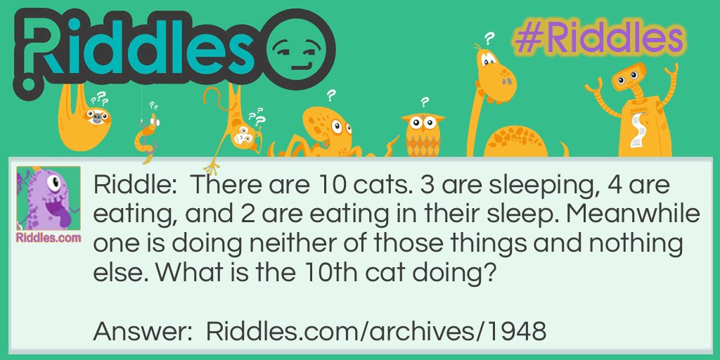 Ten Cats Riddle Meme.