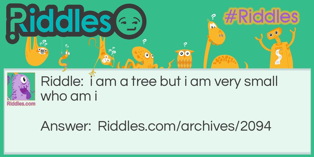 I am a tree but I am very small riddle Riddle Meme.