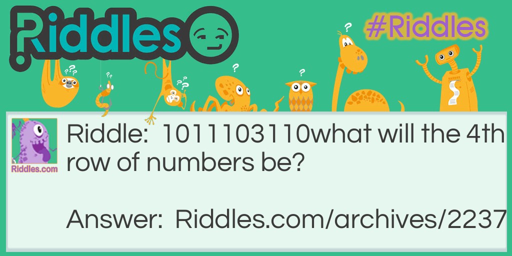 4th row of numbers Riddle Meme.