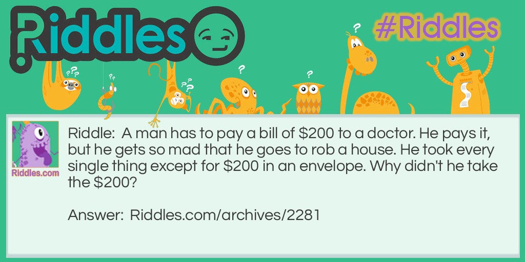 Doctor's Bill Riddle Meme.