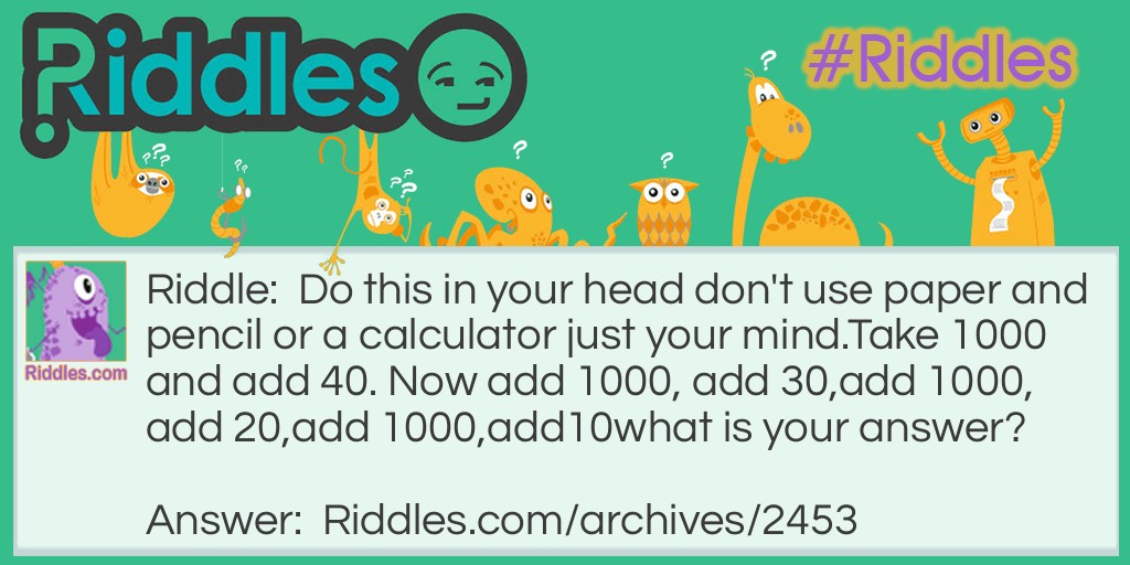 Addition riddle Riddle Meme.