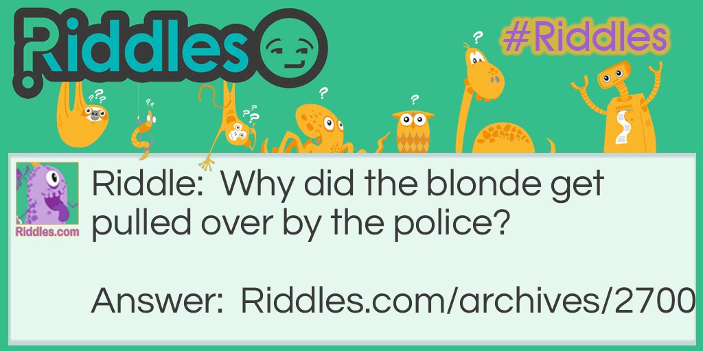 Blonde Driving Riddle Meme.