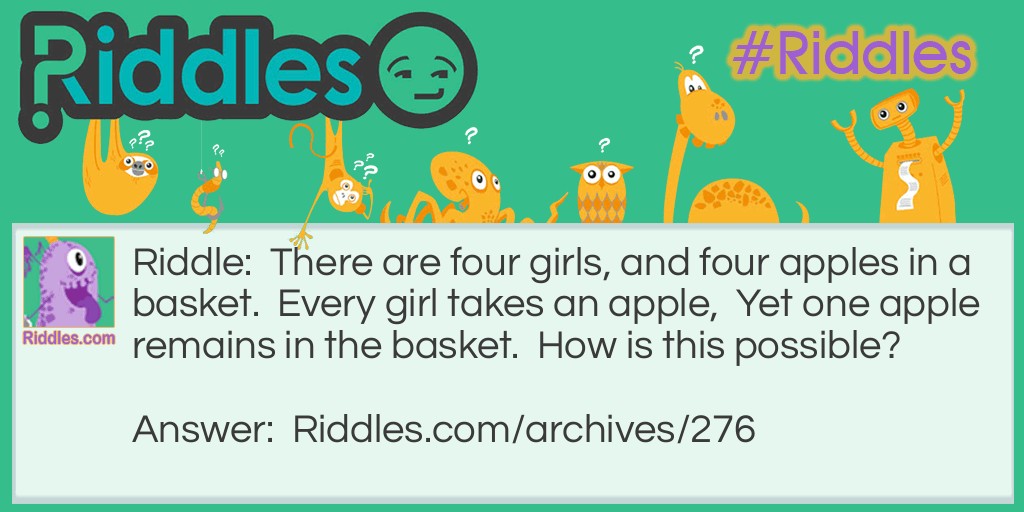 Share the Apples ! Riddle Meme.