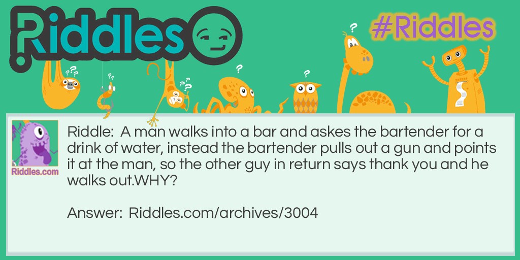 man in a bar Riddle Meme.
