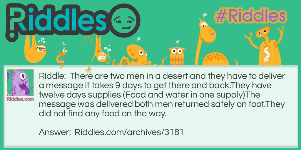 Two men in a desert Riddle Meme.