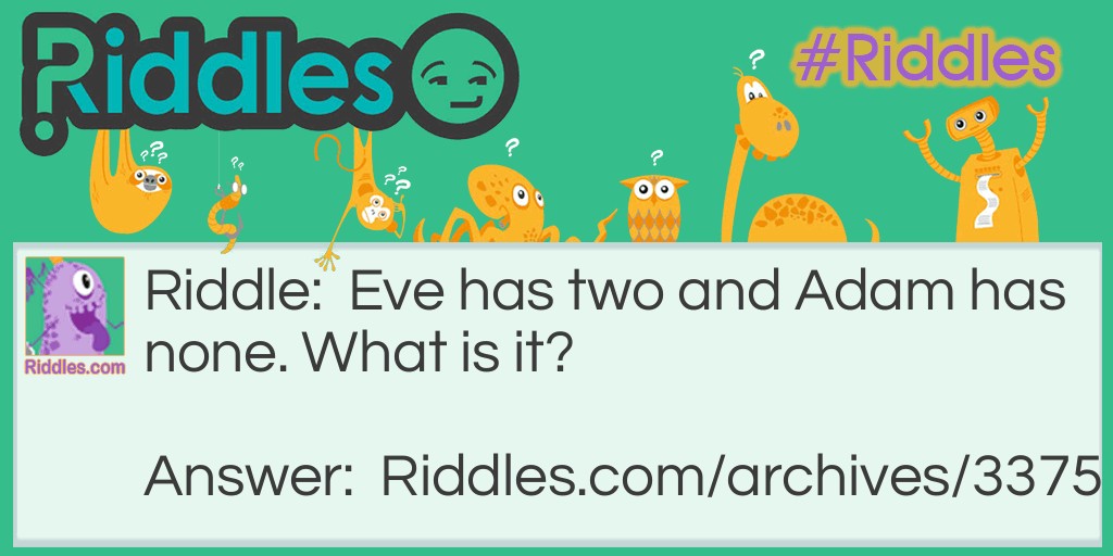 Adam and Eve Riddle Meme.