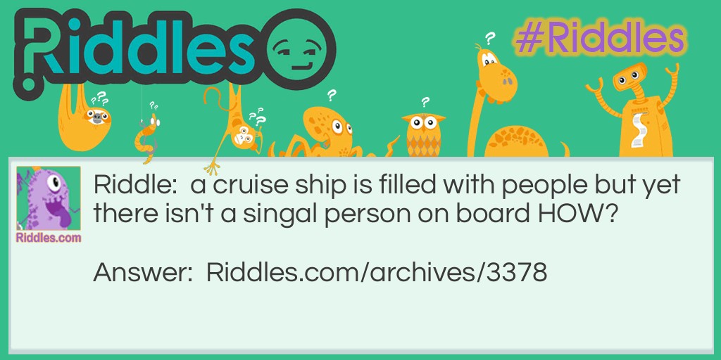 cruise ship Riddle Meme.