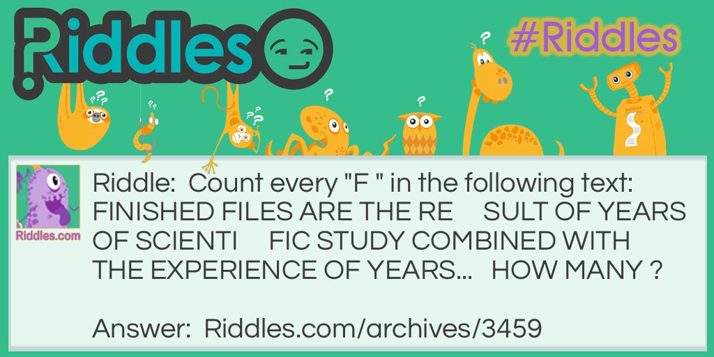 how many F's? Riddle Meme.