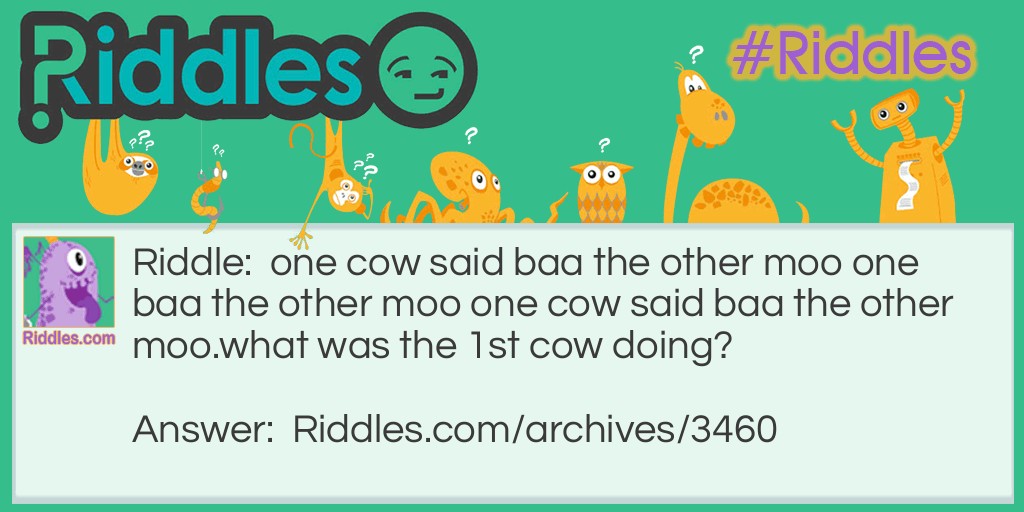 cow and cow Riddle Meme.