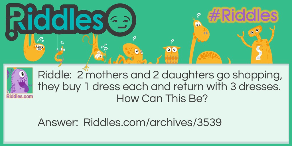 2 Mothers, 2 Daughters Riddle Meme.