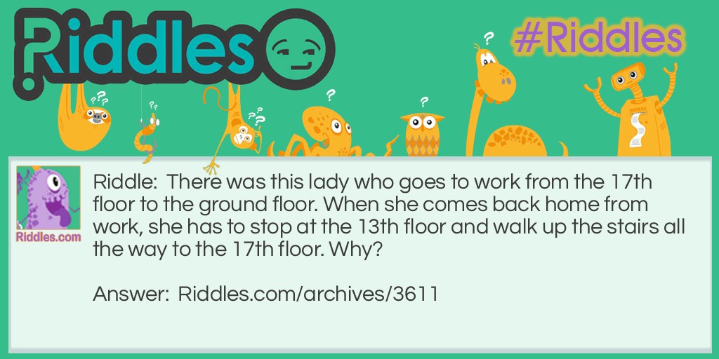 A lady's elevator problem Riddle Meme.