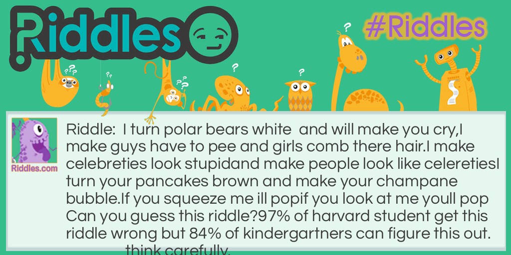 I turn polar bears white Riddle Meme.