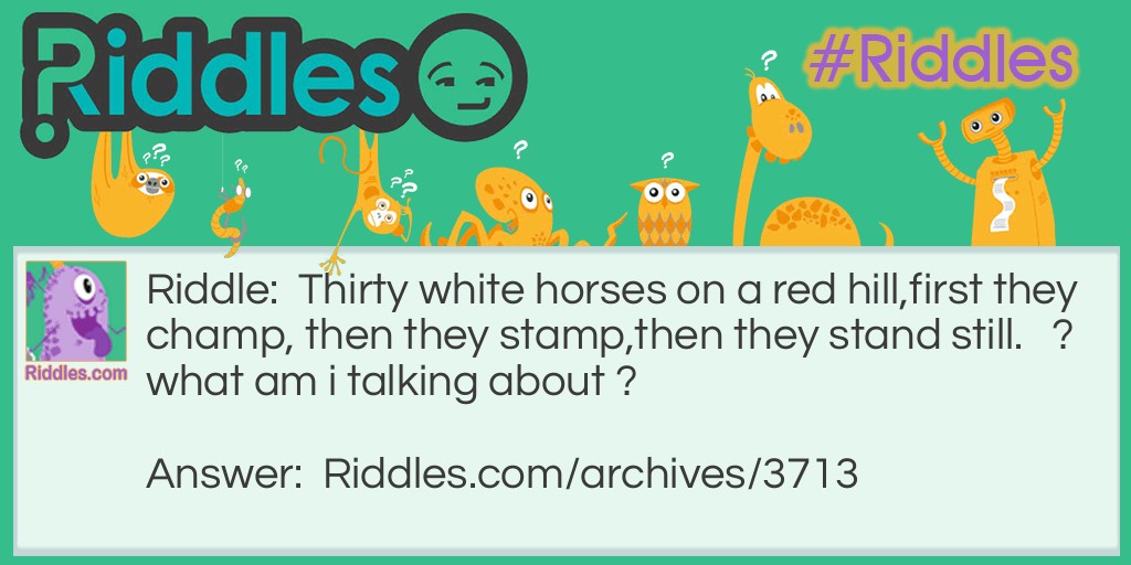 Are your horses white, or yellow? Riddle Meme.