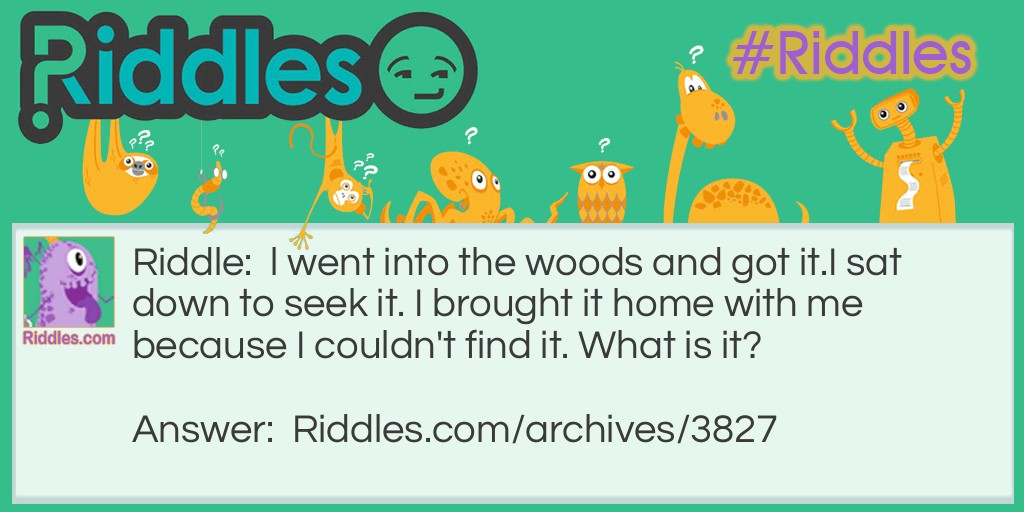 in the woods Riddle Meme.
