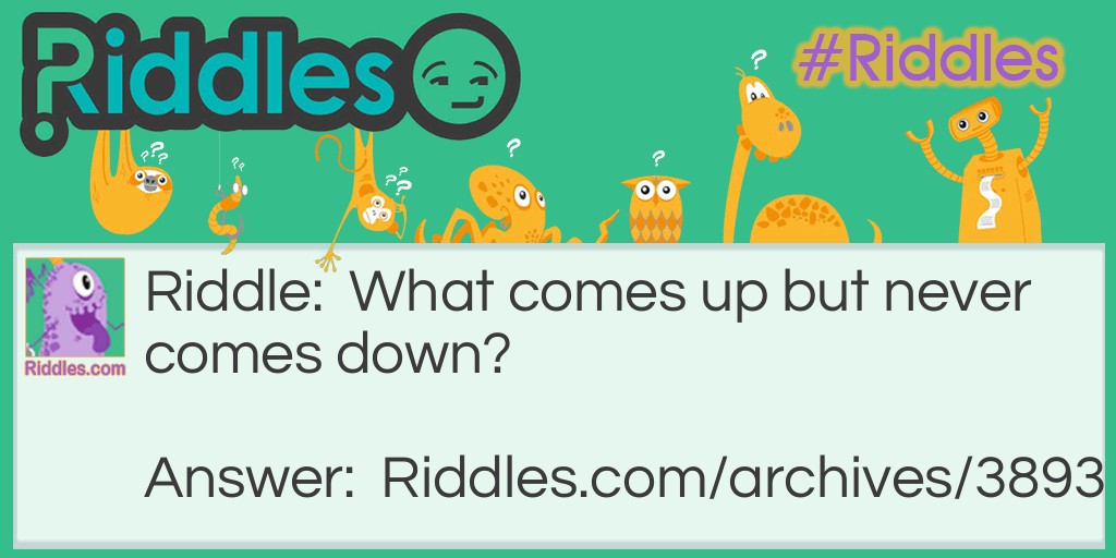 never comes down? Riddle Meme.