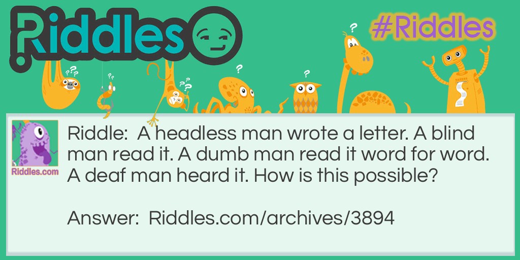 The Headless Man Riddle Meme.