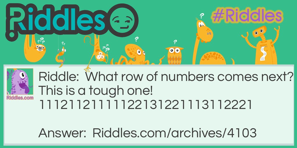 Numbers & Rows Riddle Meme.