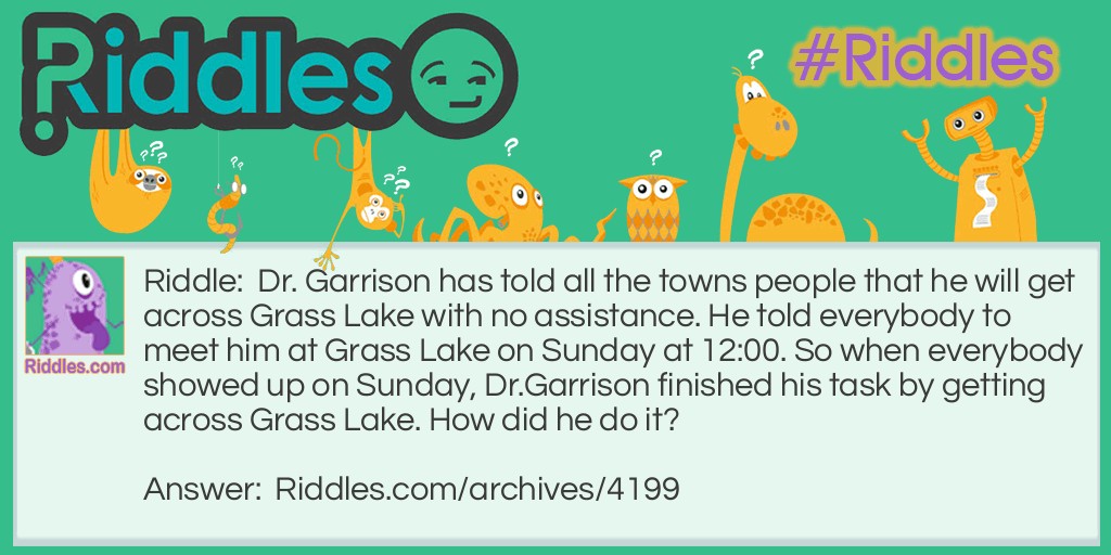 Grass Lake Riddle Meme.