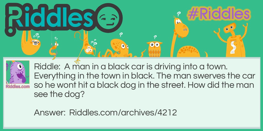 Black dog Riddle Meme.