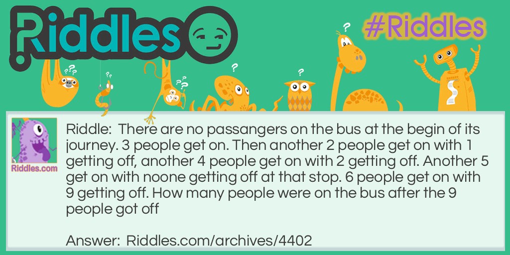 How many on the bus? Riddle Meme.