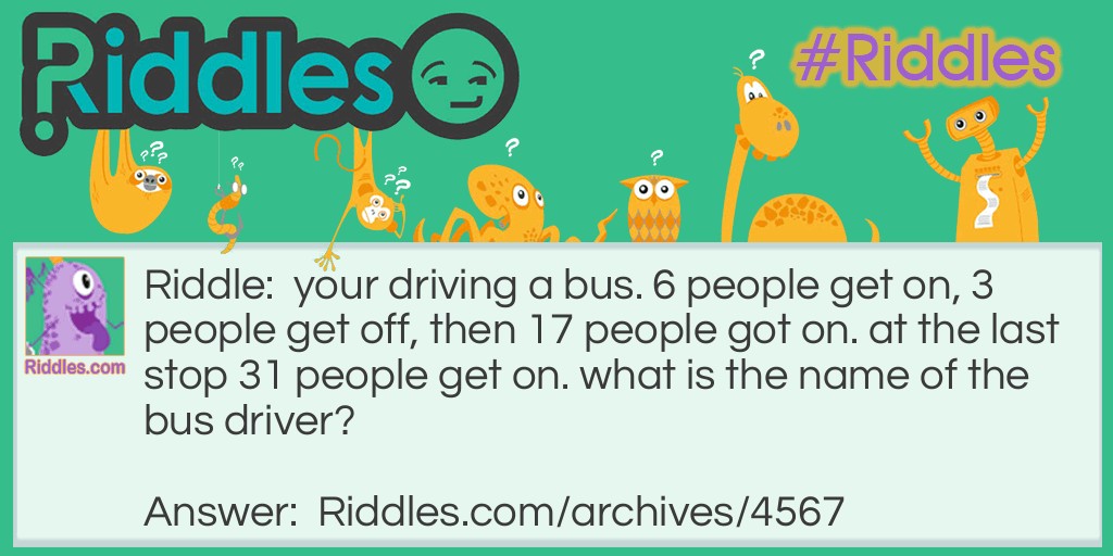 on the bus Riddle Meme.