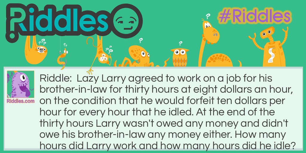 Lazy Larry Riddle Meme.