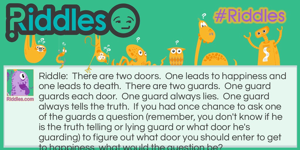 Two Doors: Happiness or Death Riddle Meme.