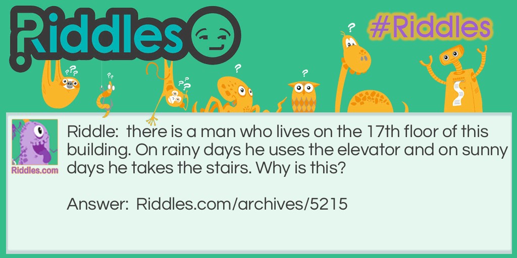man and an elevator Riddle Meme.