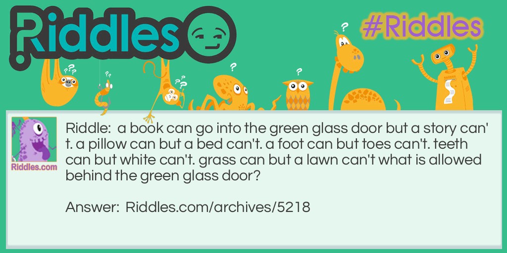 green glass door Riddle Meme.