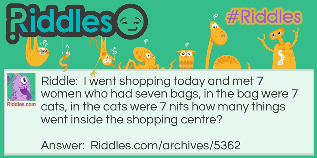 How Many things went shopping? Riddle Meme.