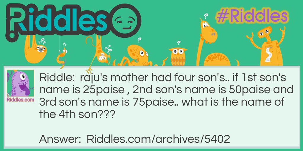WHAT IS THE NAME OF SON Riddle Meme.