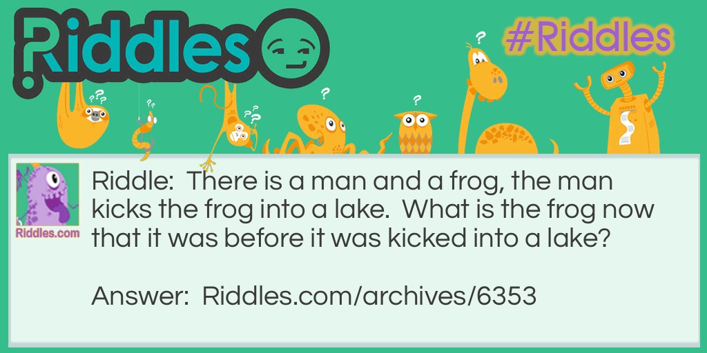 The man and the frog Riddle Meme.