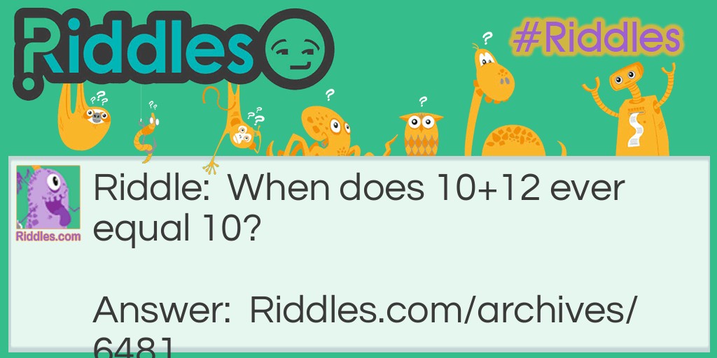 Addition Riddle Meme.