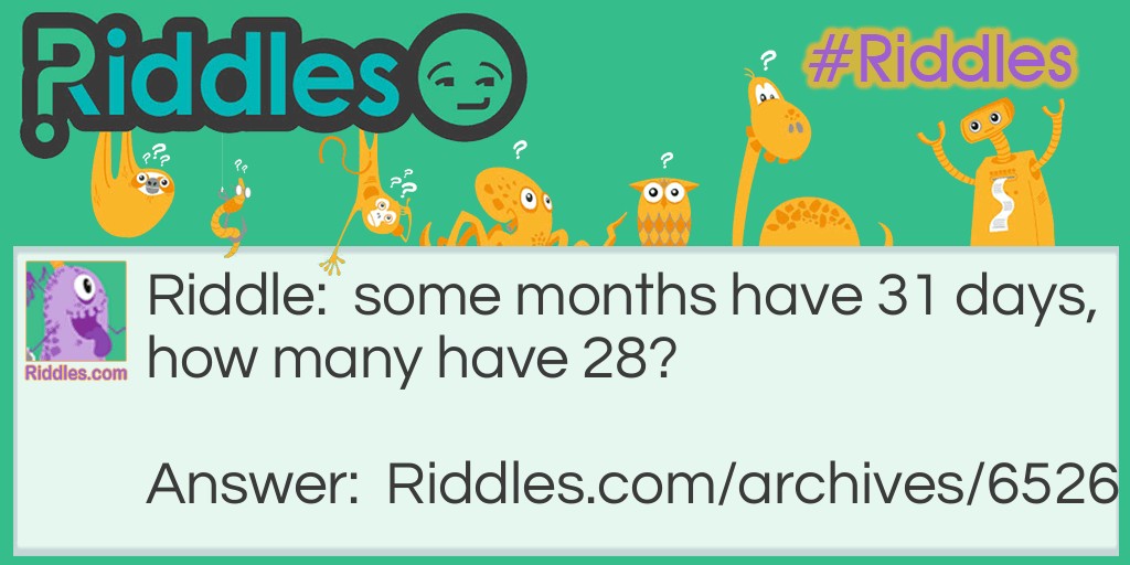 months Riddle Meme.