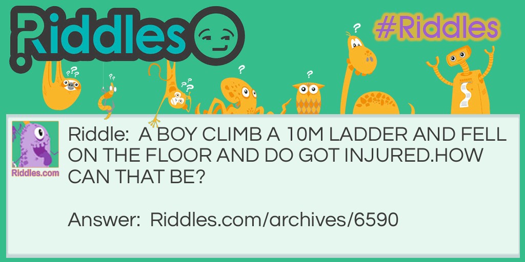 someone who climb a ladder about 10m Riddle Meme.