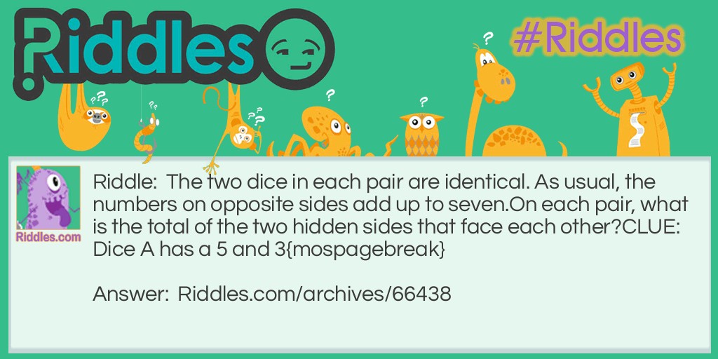 Pair of dice Riddle Meme.